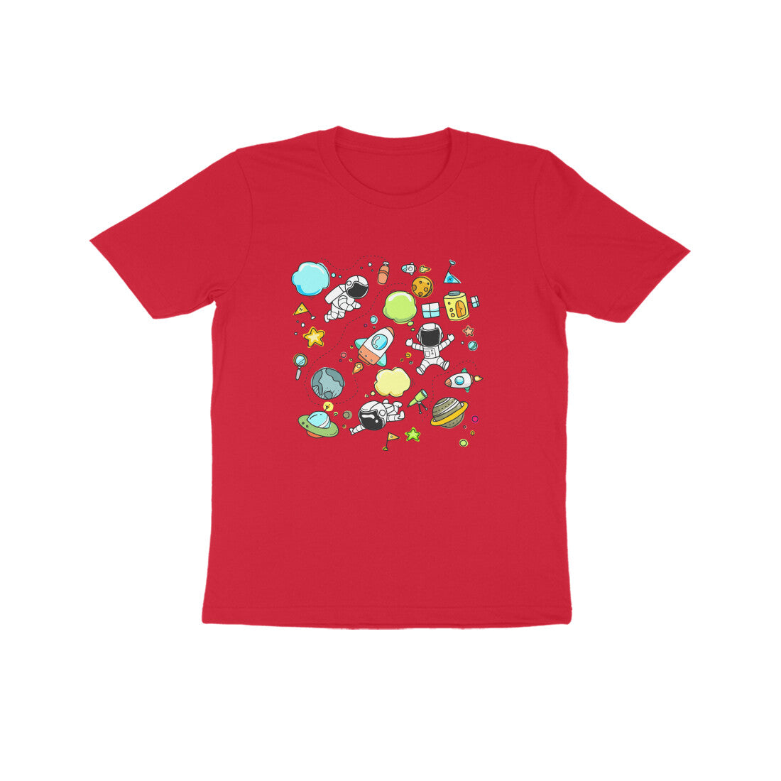 Kids' Half Sleeve Round Neck Tshirt – Space Travel puraidoprints