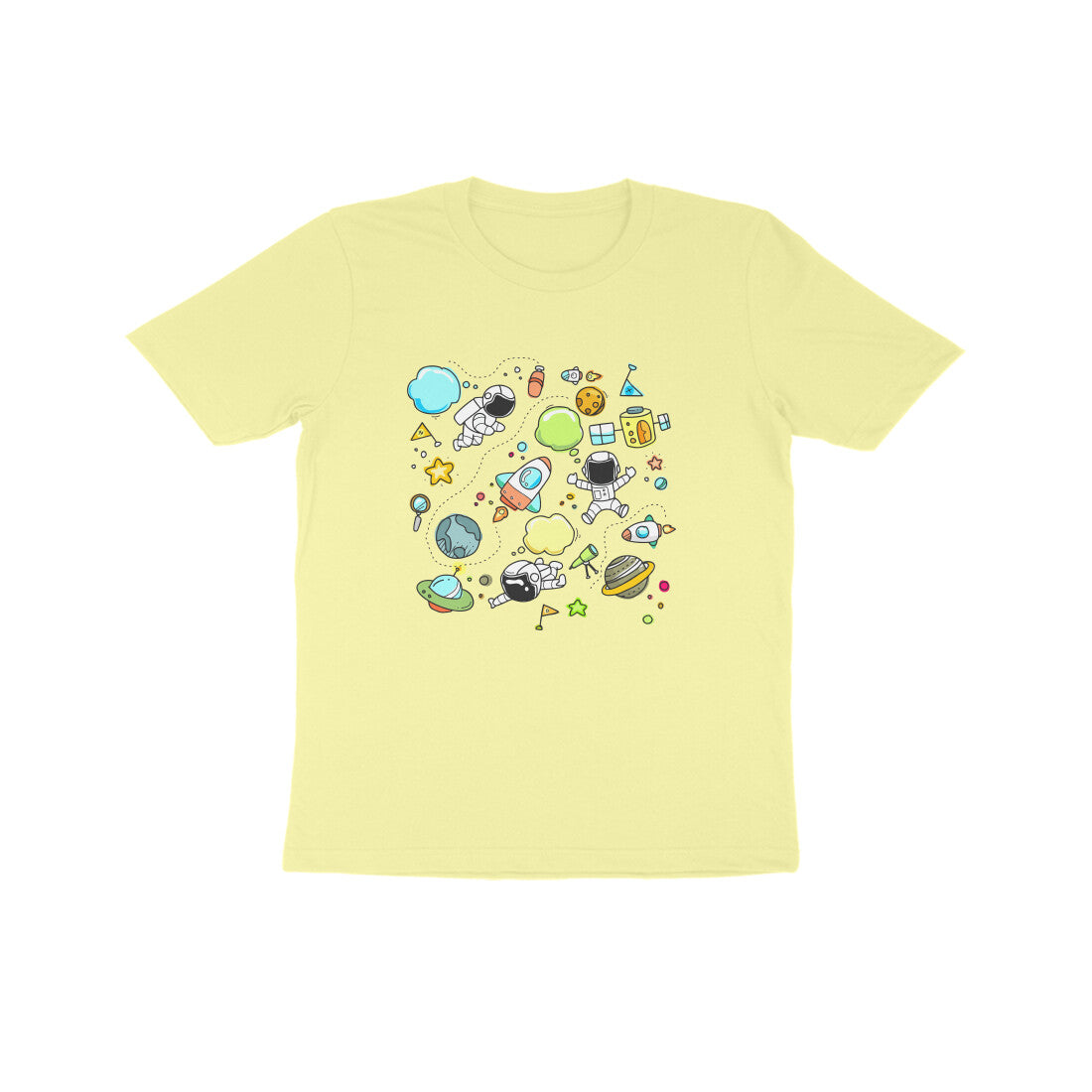Kids' Half Sleeve Round Neck Tshirt – Space Travel puraidoprints
