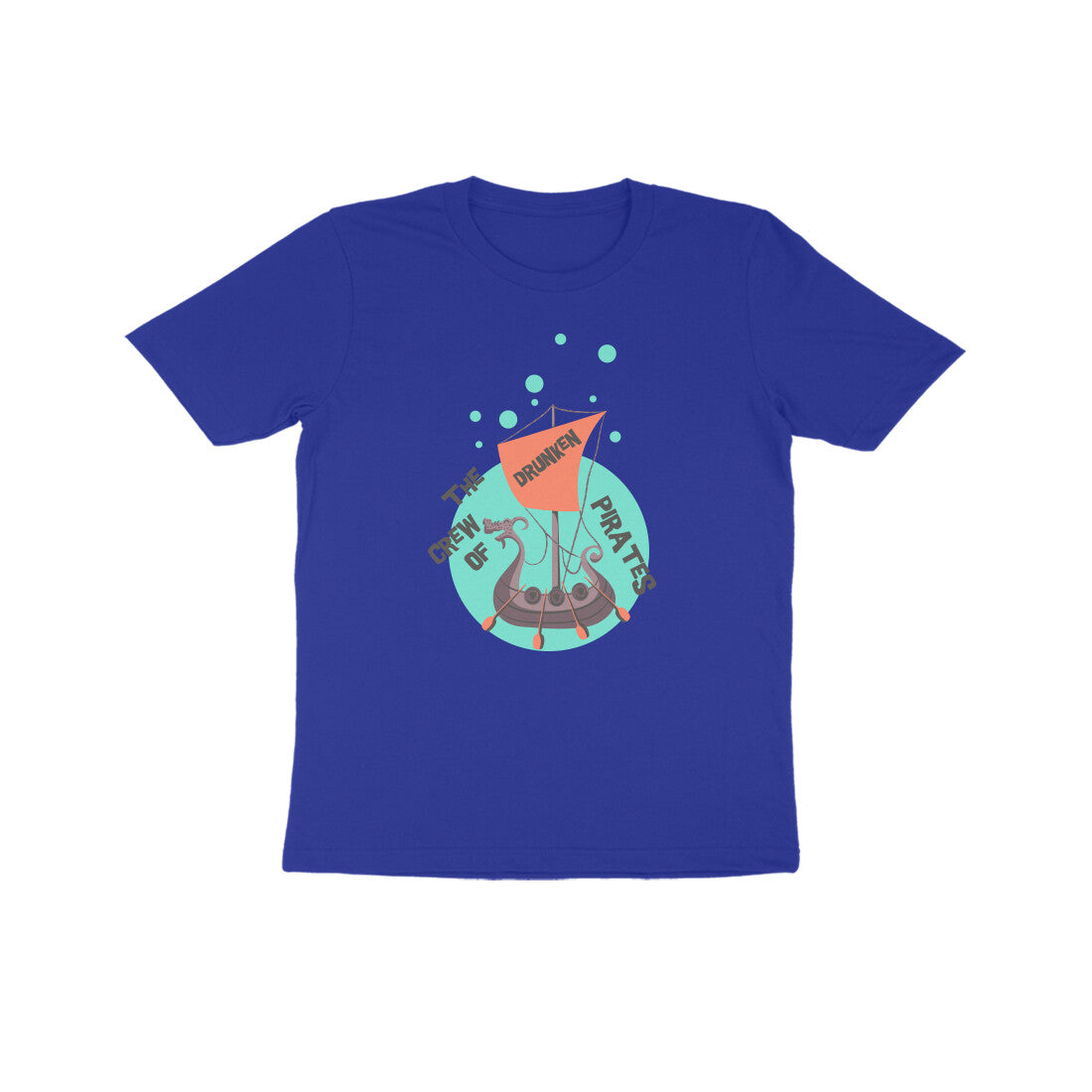 Kids' Half Sleeve Round Neck Tshirt – The crew of Drunken Pirates 1 puraidoprints