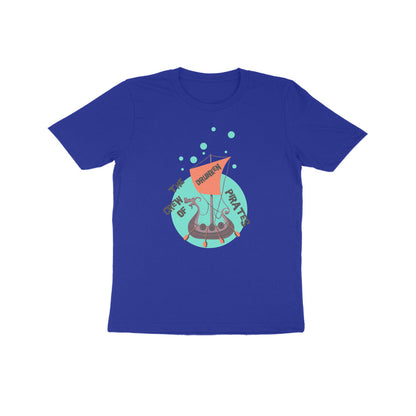 Kids' Half Sleeve Round Neck Tshirt – The crew of Drunken Pirates 1 puraidoprints