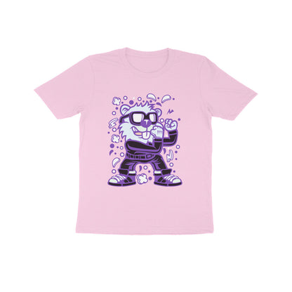 Kids' Half Sleeve Round Neck Tshirt – Violet Beaver Fighter puraidoprints