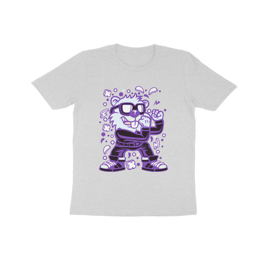 Kids' Half Sleeve Round Neck Tshirt – Violet Beaver Fighter puraidoprints