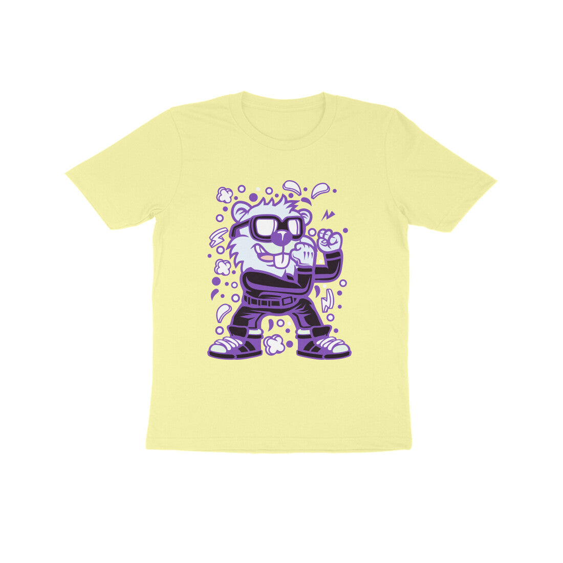 Kids' Half Sleeve Round Neck Tshirt – Violet Beaver Fighter puraidoprints