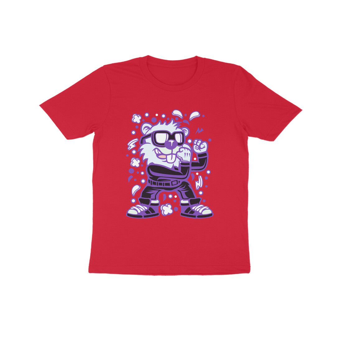 Kids' Half Sleeve Round Neck Tshirt – Violet Beaver Fighter puraidoprints