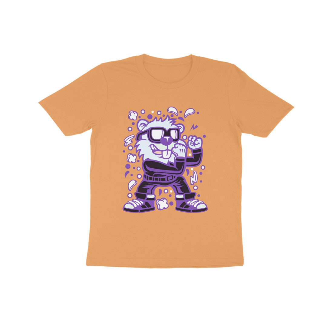 Kids' Half Sleeve Round Neck Tshirt – Violet Beaver Fighter puraidoprints