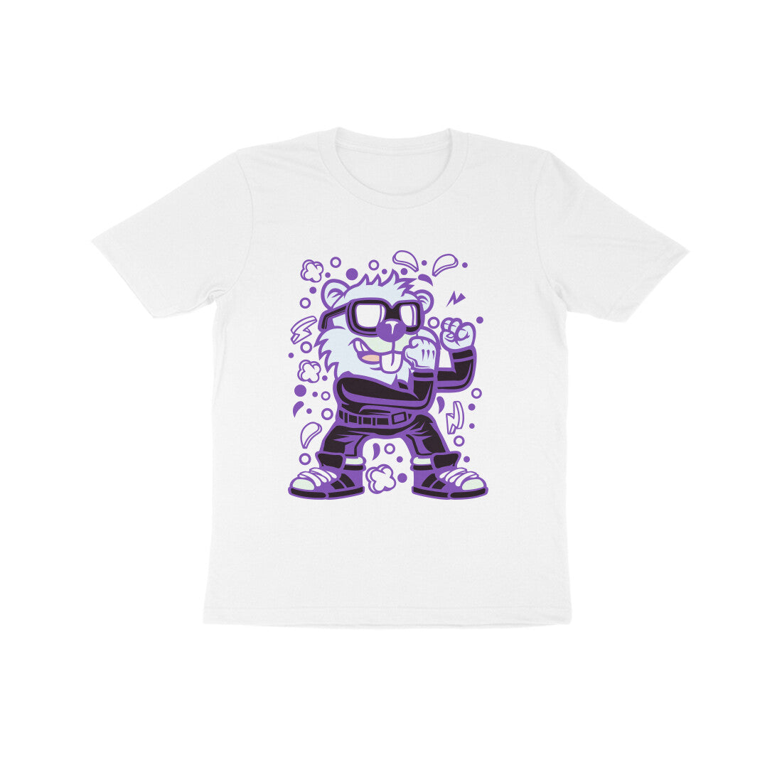 Kids' Half Sleeve Round Neck Tshirt – Violet Beaver Fighter puraidoprints