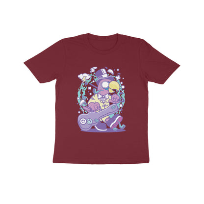 Kids' Half Sleeve Round Neck Tshirt – Violet Bird Musician puraidoprints