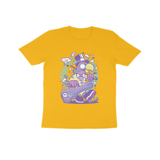 Kids' Half Sleeve Round Neck Tshirt – Violet Bird Musician puraidoprints