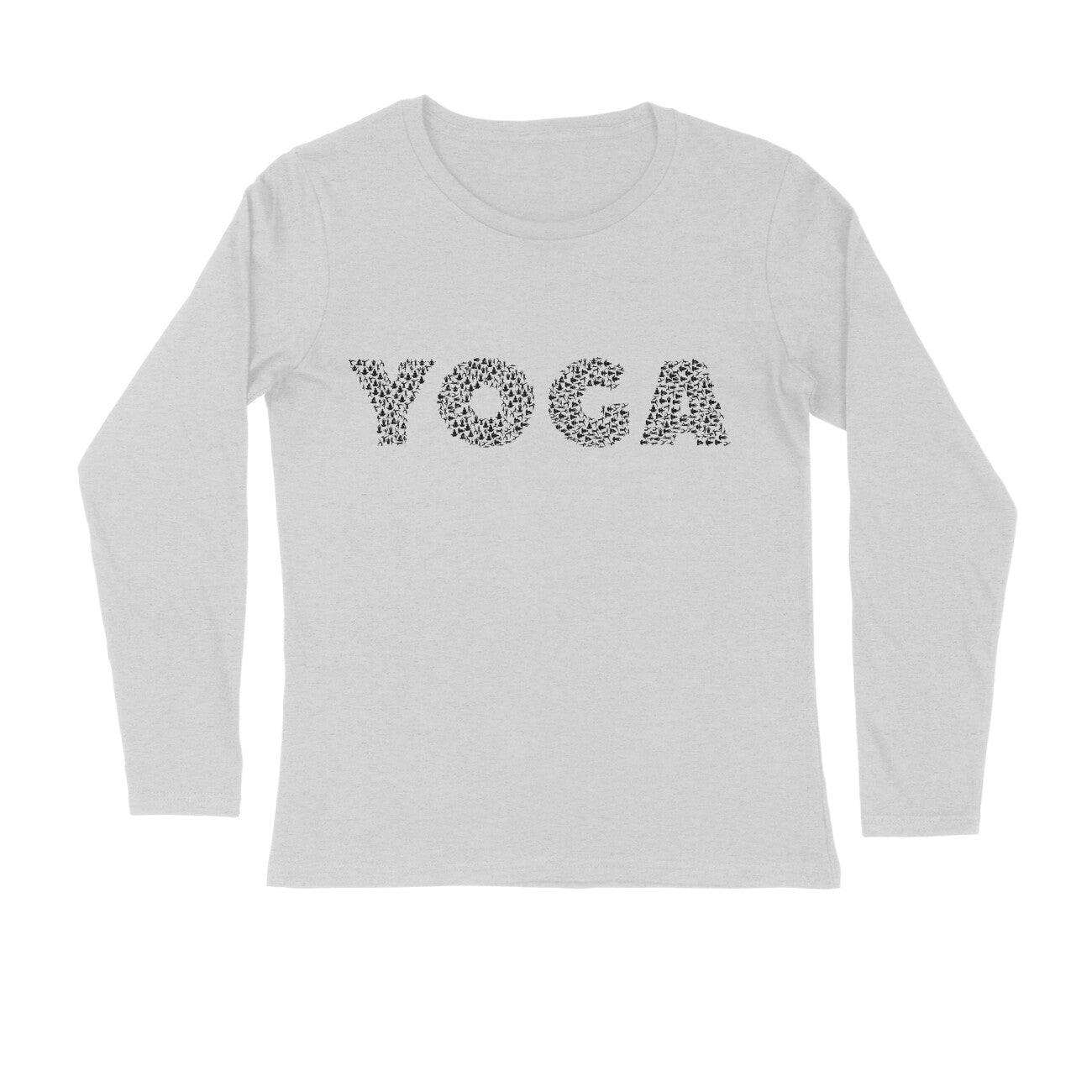 Men's Long Sleeve T-shirt -Yoga - Black Text puraidoprints
