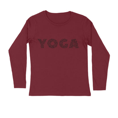 Men's Long Sleeve T-shirt -Yoga - Black Text puraidoprints