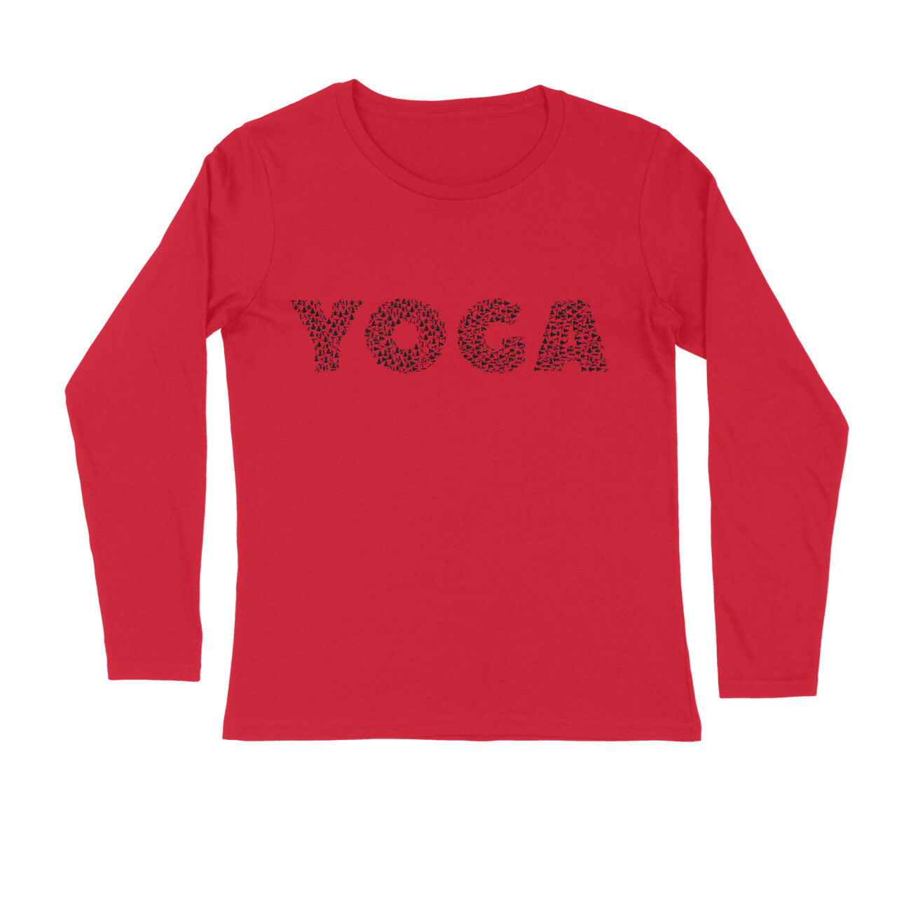 Men's Long Sleeve T-shirt -Yoga - Black Text puraidoprints