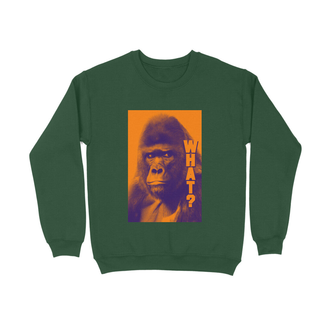 Sweatshirts - Gorilla What -Front Print puraidoprints