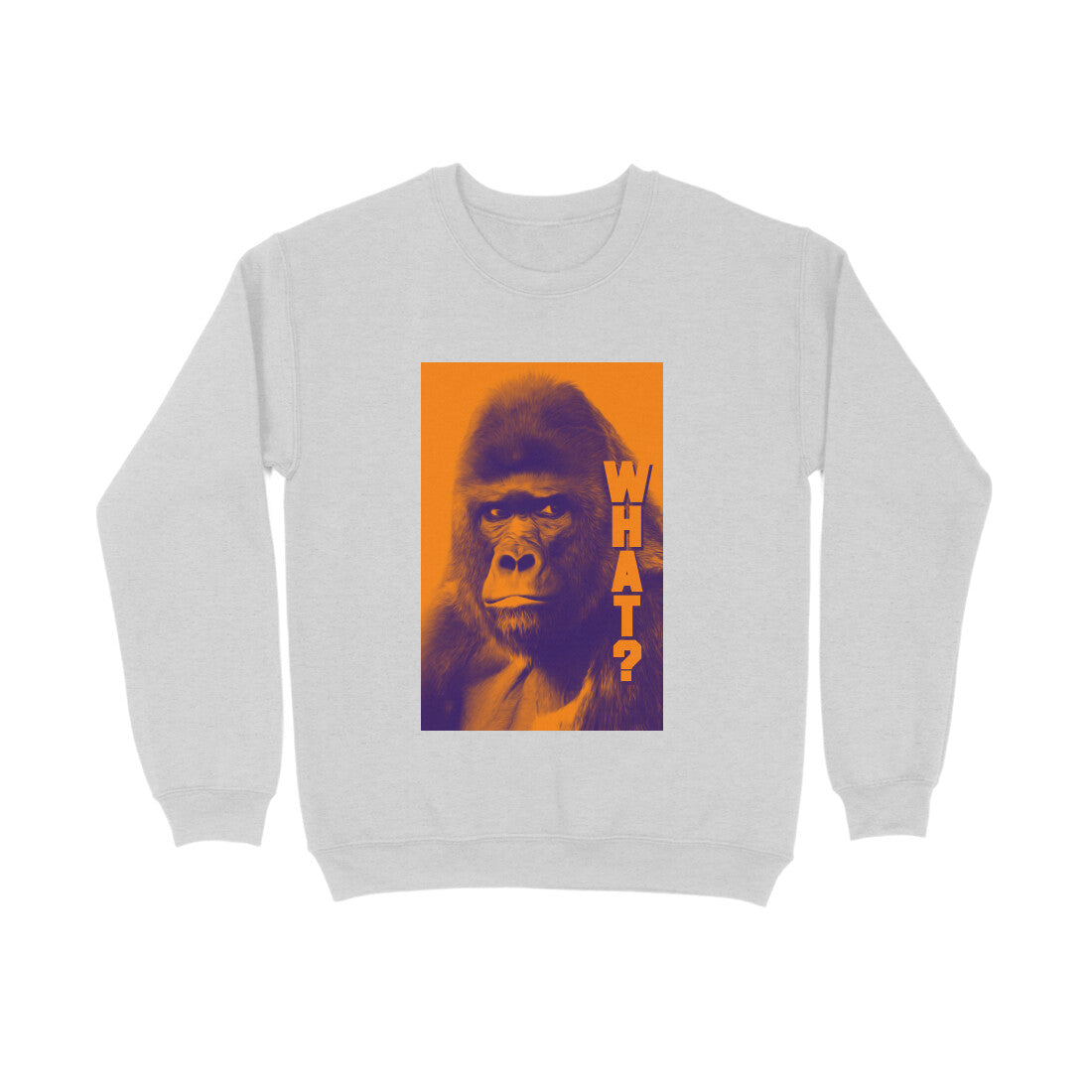 Sweatshirts - Gorilla What -Front Print puraidoprints