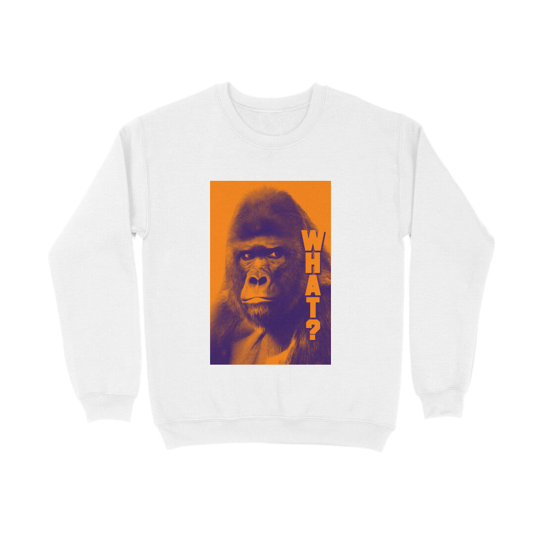 Sweatshirts - Gorilla What -Front Print puraidoprints