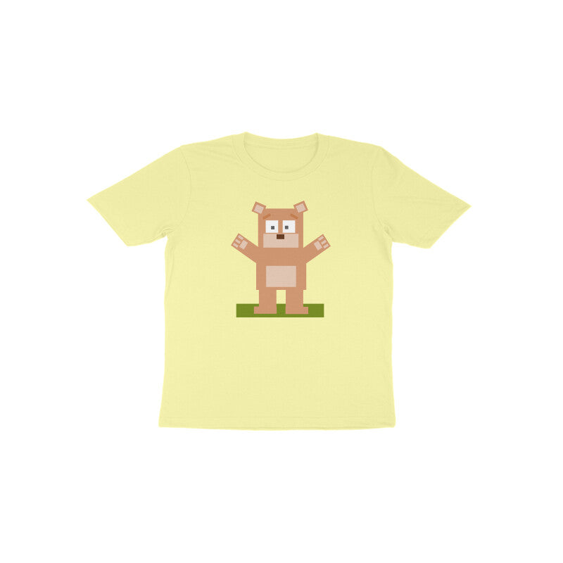 Toddler Half Sleeve Round Neck T-shirt – Square Bear puraidoprints