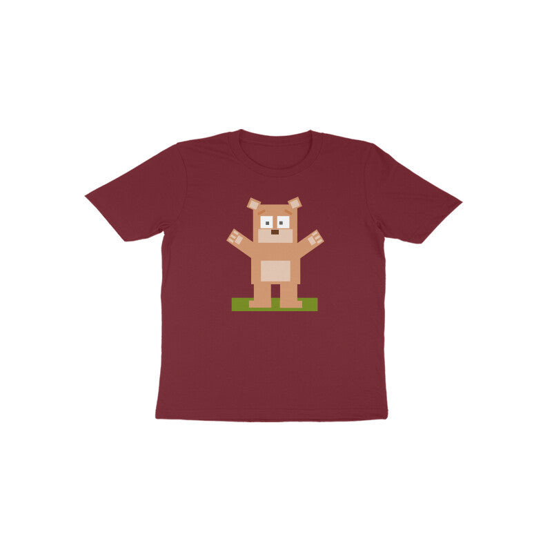 Toddler Half Sleeve Round Neck T-shirt – Square Bear puraidoprints