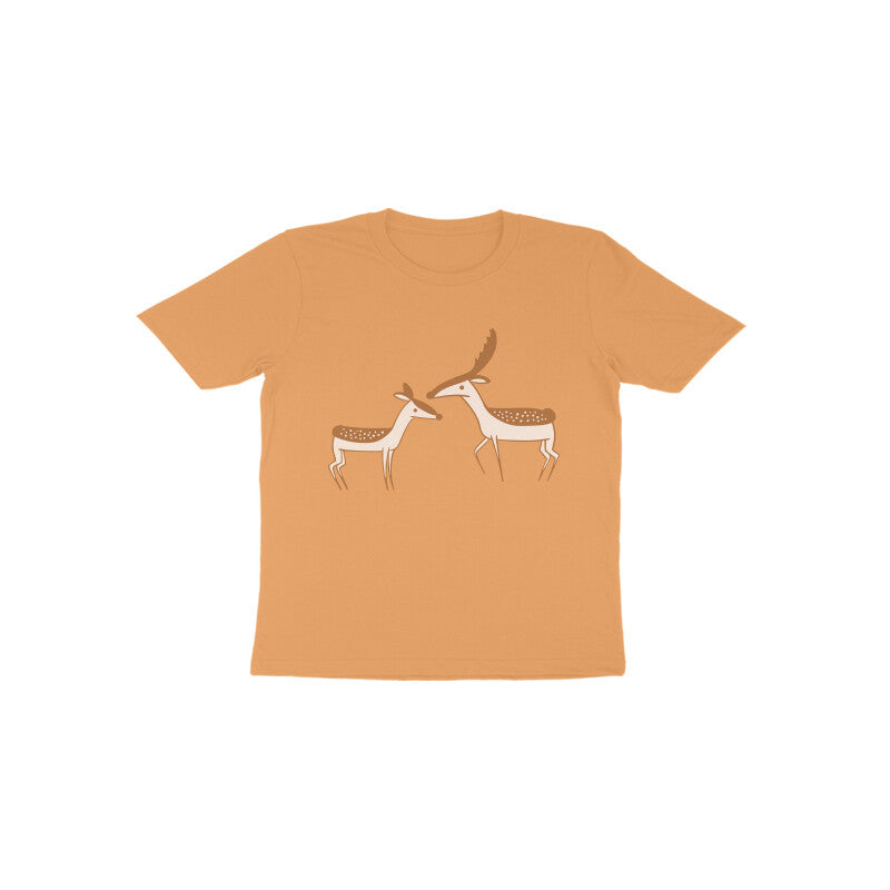 Toddler Half Sleeve Round Neck Tshirt – 2 Cute Deer puraidoprints