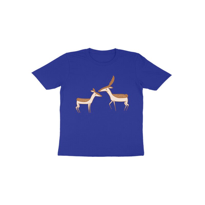 Toddler Half Sleeve Round Neck Tshirt – 2 Cute Deer puraidoprints