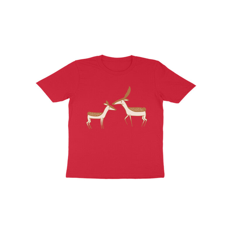 Toddler Half Sleeve Round Neck Tshirt – 2 Cute Deer puraidoprints