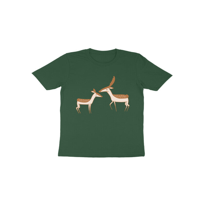 Toddler Half Sleeve Round Neck Tshirt – 2 Cute Deer puraidoprints