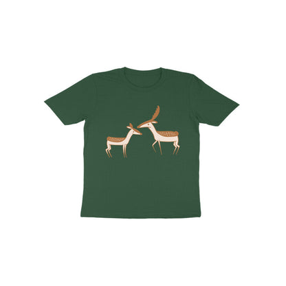 Toddler Half Sleeve Round Neck Tshirt – 2 Cute Deer puraidoprints