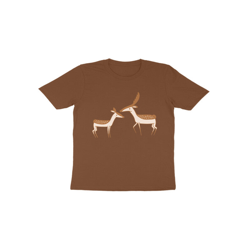 Toddler Half Sleeve Round Neck Tshirt – 2 Cute Deer puraidoprints