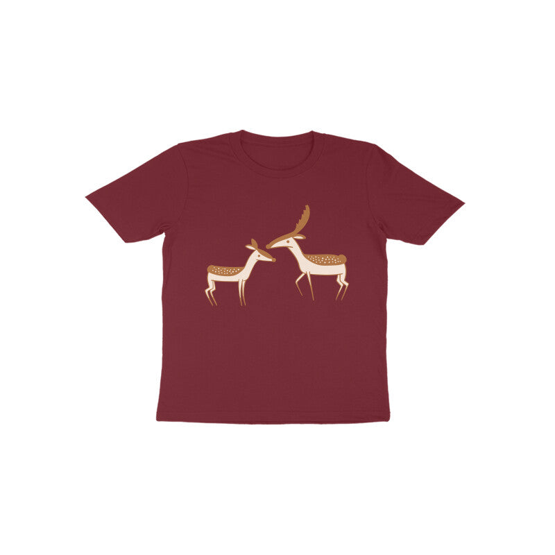 Toddler Half Sleeve Round Neck Tshirt – 2 Cute Deer puraidoprints