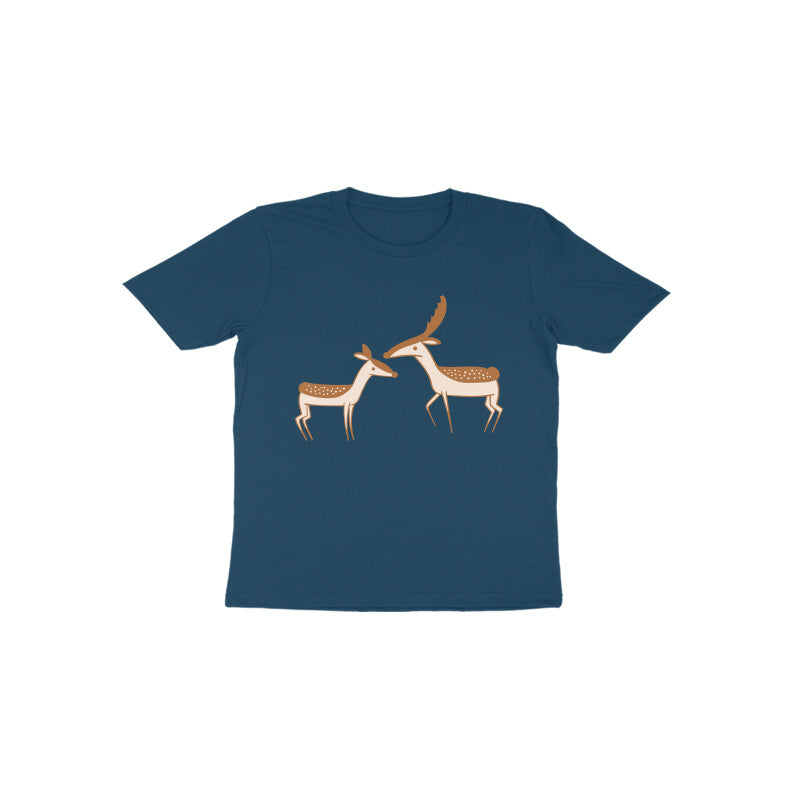 Toddler Half Sleeve Round Neck Tshirt – 2 Cute Deer puraidoprints