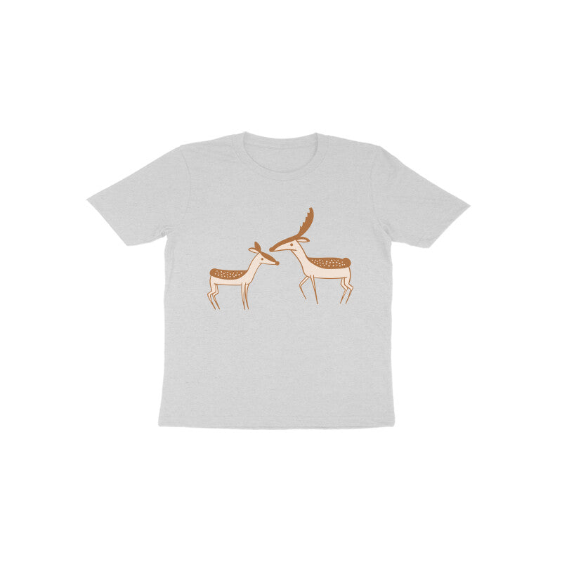 Toddler Half Sleeve Round Neck Tshirt – 2 Cute Deer puraidoprints