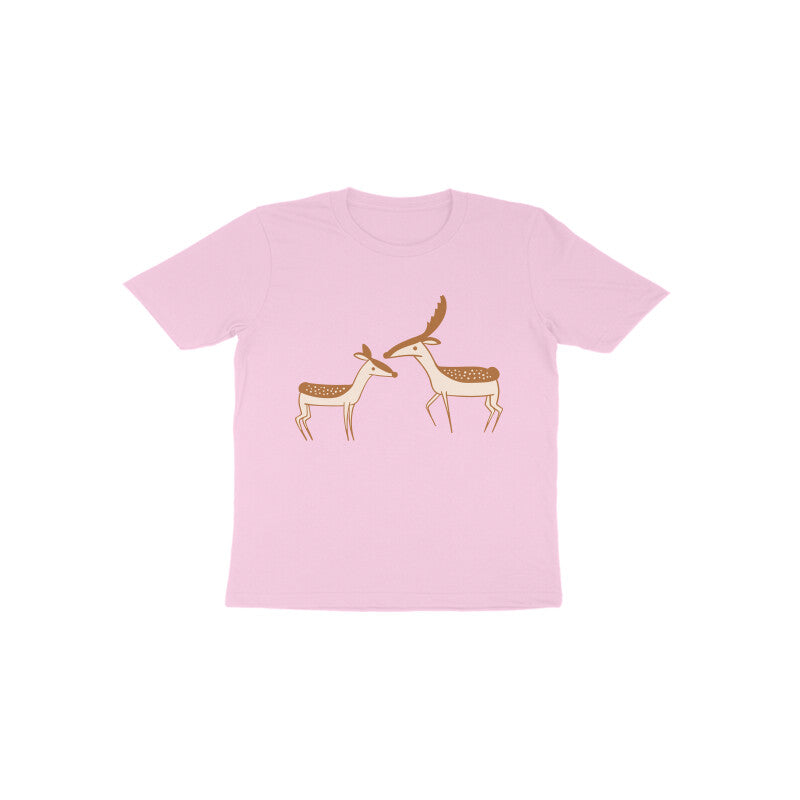 Toddler Half Sleeve Round Neck Tshirt – 2 Cute Deer puraidoprints