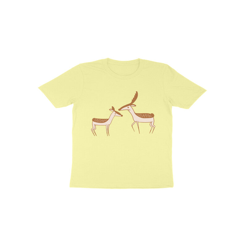 Toddler Half Sleeve Round Neck Tshirt – 2 Cute Deer puraidoprints