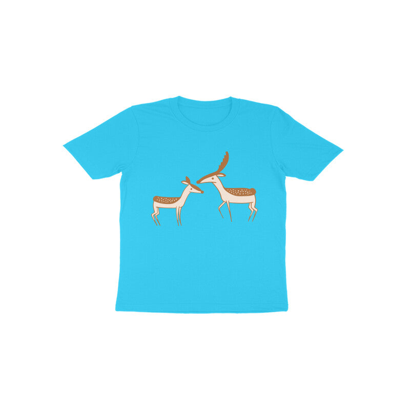 Toddler Half Sleeve Round Neck Tshirt – 2 Cute Deer puraidoprints