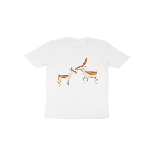 Toddler Half Sleeve Round Neck Tshirt – 2 Cute Deer puraidoprints