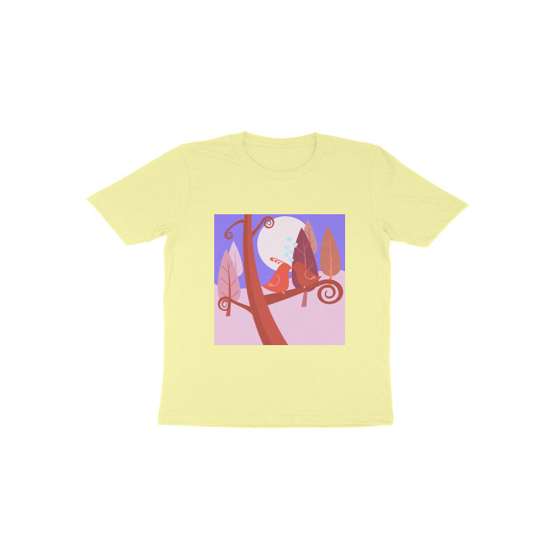 Toddler Half Sleeve Round Neck Tshirt –  2 Cute birds puraidoprints