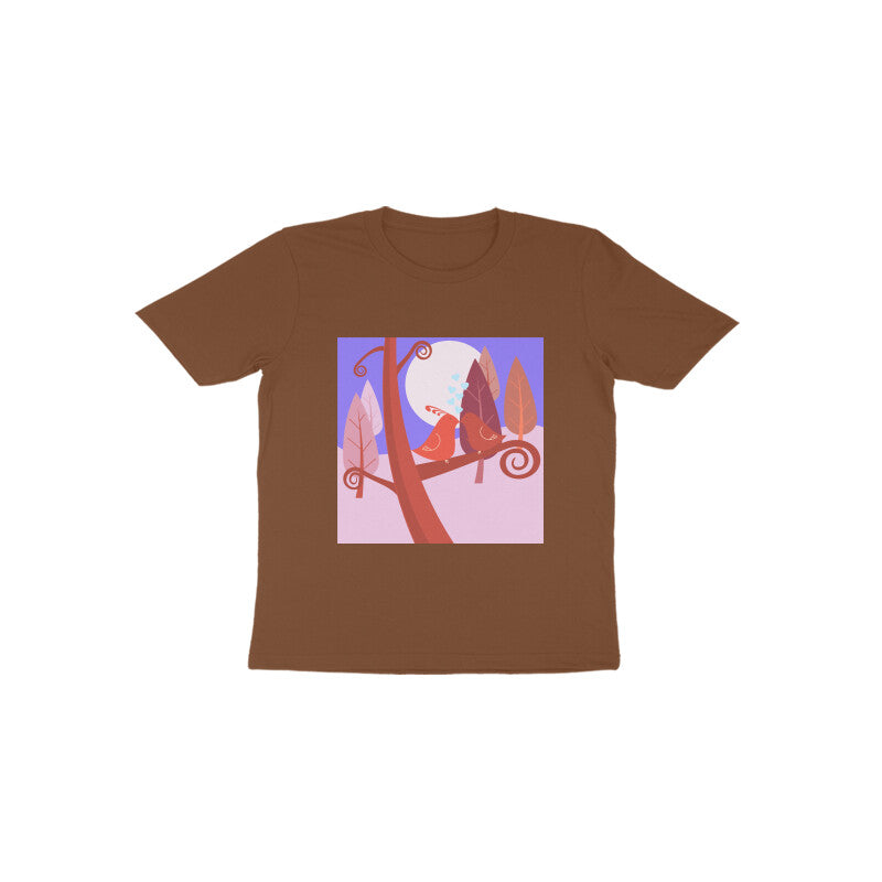 Toddler Half Sleeve Round Neck Tshirt –  2 Cute birds puraidoprints