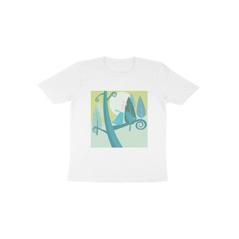 Toddler Half Sleeve Round Neck Tshirt –  2 Cute birds puraidoprints