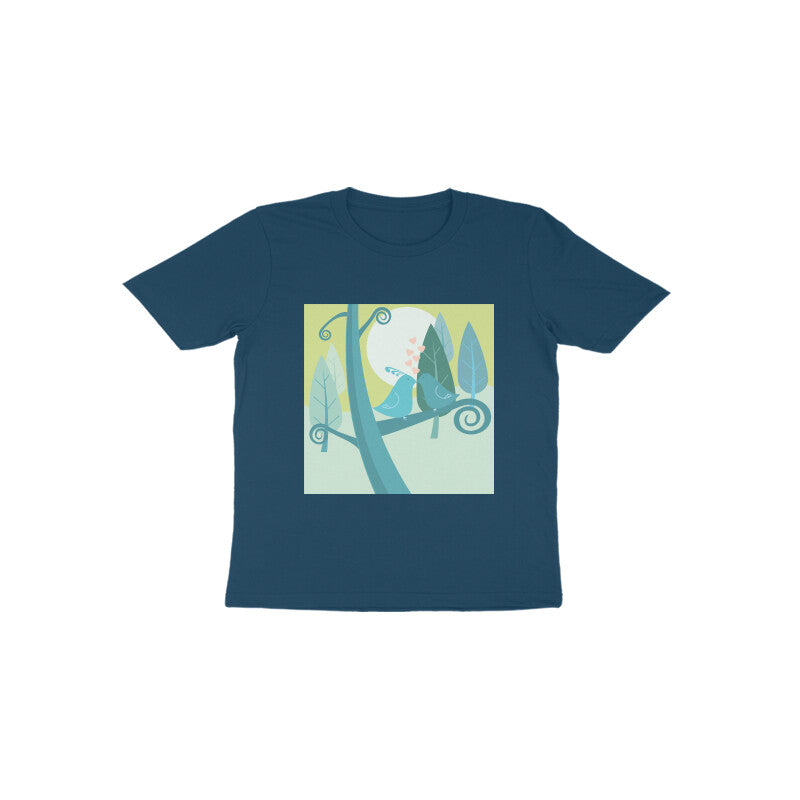 Toddler Half Sleeve Round Neck Tshirt –  2 Cute birds puraidoprints