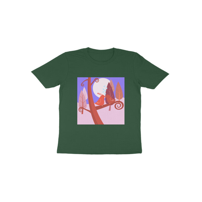 Toddler Half Sleeve Round Neck Tshirt –  2 Cute birds puraidoprints
