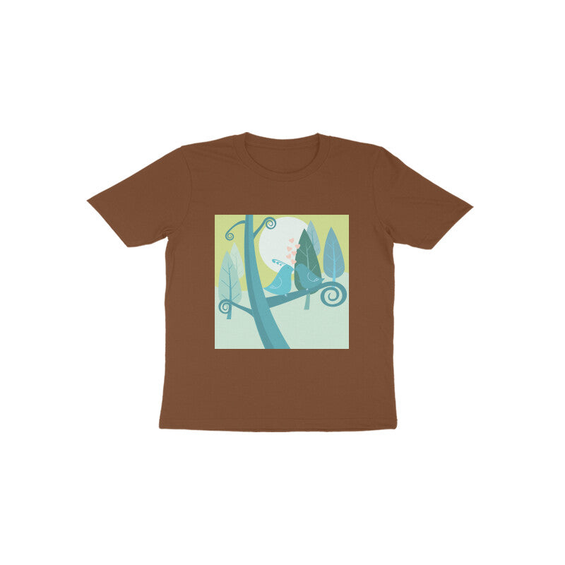 Toddler Half Sleeve Round Neck Tshirt –  2 Cute birds puraidoprints