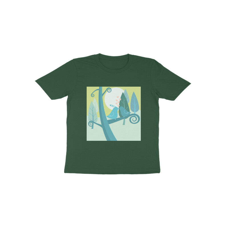Toddler Half Sleeve Round Neck Tshirt –  2 Cute birds puraidoprints