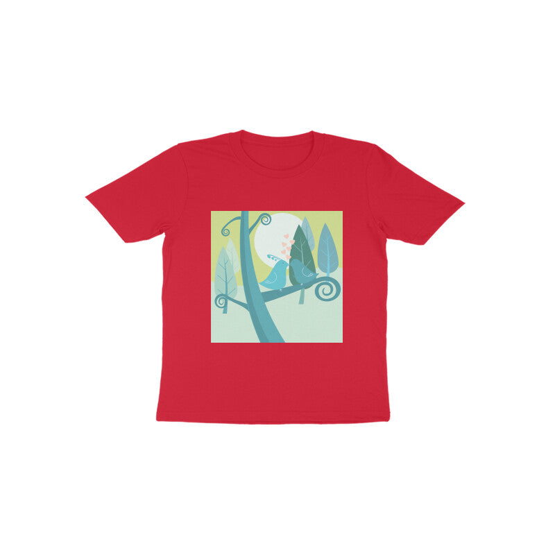 Toddler Half Sleeve Round Neck Tshirt –  2 Cute birds puraidoprints