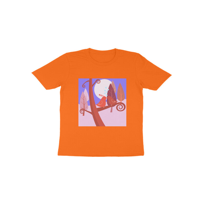 Toddler Half Sleeve Round Neck Tshirt –  2 Cute birds puraidoprints