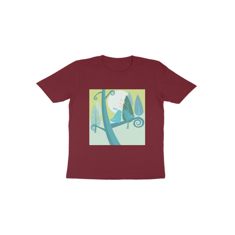 Toddler Half Sleeve Round Neck Tshirt –  2 Cute birds puraidoprints