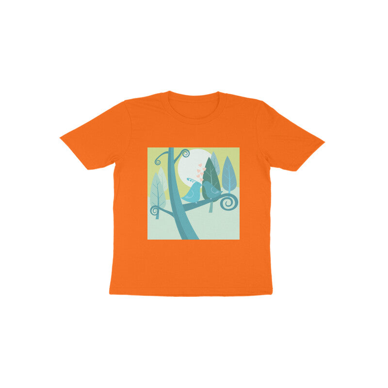 Toddler Half Sleeve Round Neck Tshirt –  2 Cute birds puraidoprints