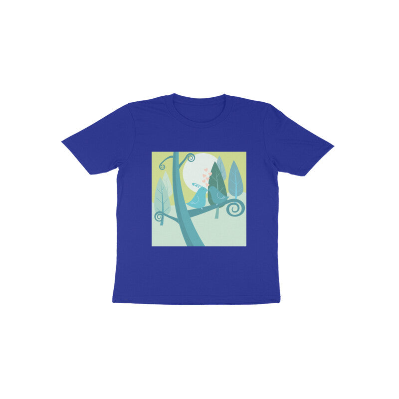 Toddler Half Sleeve Round Neck Tshirt –  2 Cute birds puraidoprints