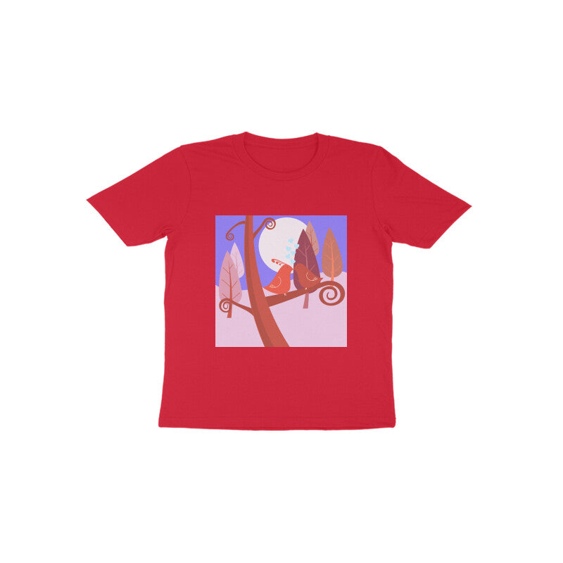 Toddler Half Sleeve Round Neck Tshirt –  2 Cute birds puraidoprints