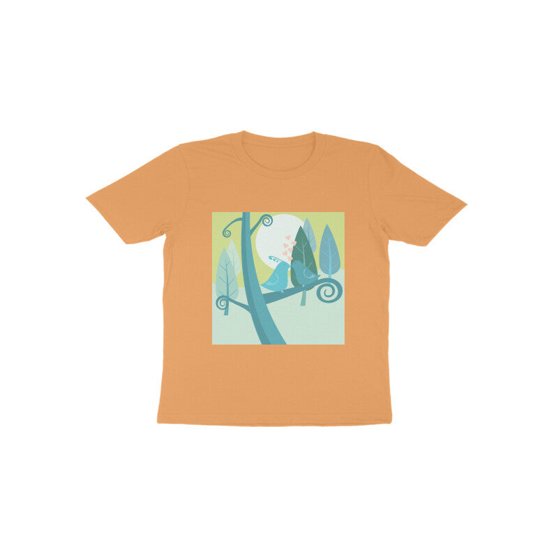 Toddler Half Sleeve Round Neck Tshirt –  2 Cute birds puraidoprints