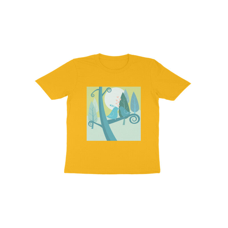 Toddler Half Sleeve Round Neck Tshirt –  2 Cute birds puraidoprints