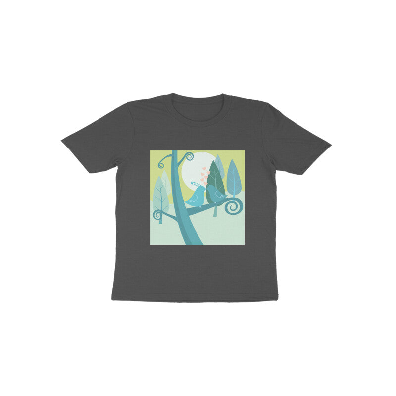 Toddler Half Sleeve Round Neck Tshirt –  2 Cute birds puraidoprints