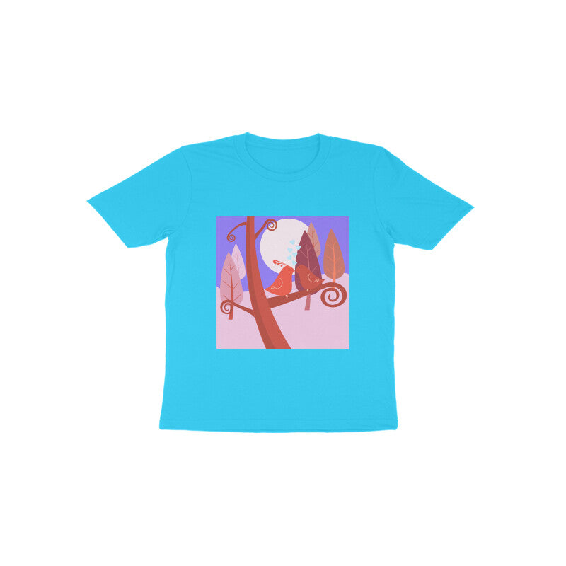 Toddler Half Sleeve Round Neck Tshirt –  2 Cute birds puraidoprints